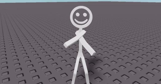 'Roblox' Close-up of the Billy stickman avatar in-game.