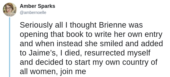 brienne jaime writes