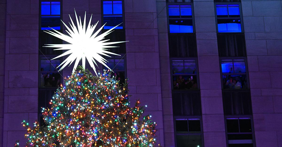 The top of the Rockefeller Center Christmas Tree