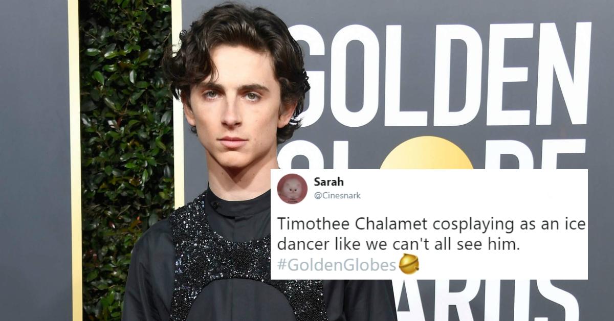 Timothee Chalamet wore a Louis Vuitton harness at Golden Globes 2019