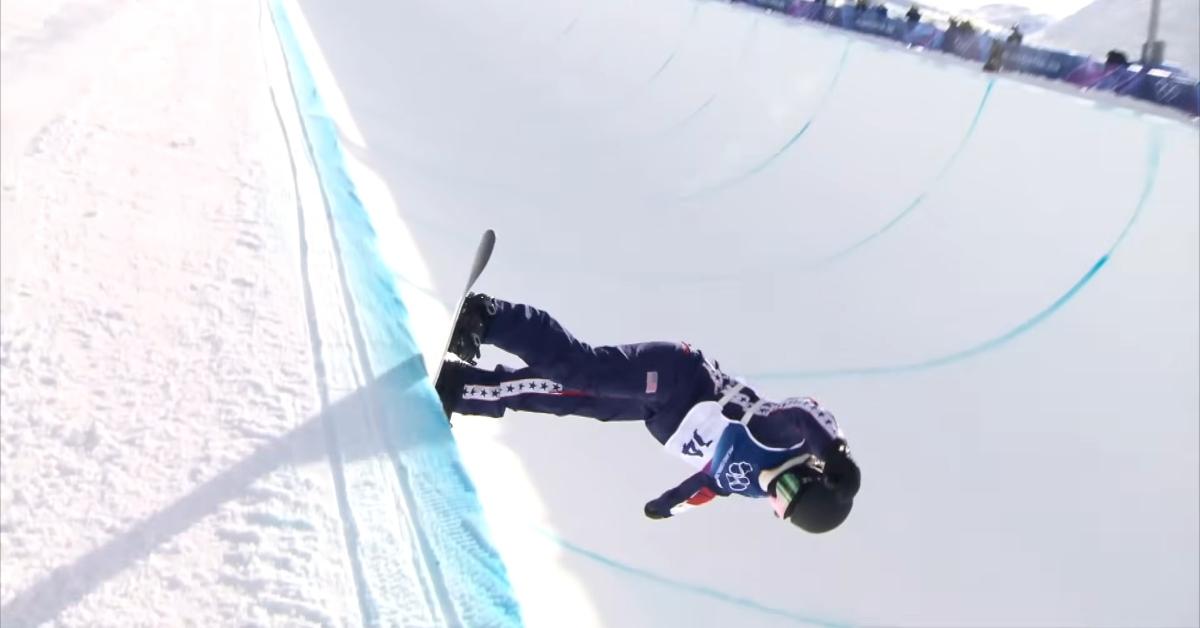 Chloe Kim competes during the 2026 Milan Winter Olympics