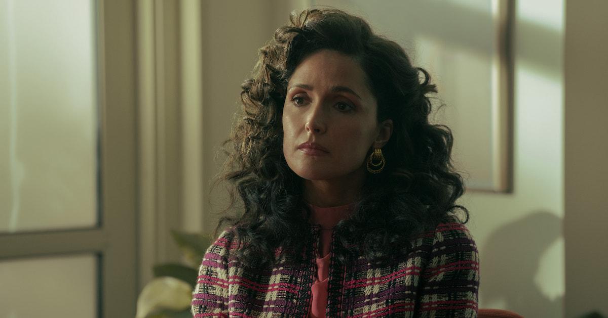 Rose Byrne wearing a tweed jacket in 'Physical'.