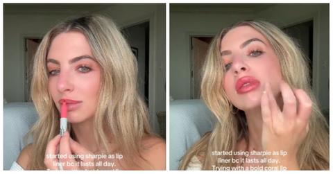 One TikToker promotes the use of Sharpie as a lip-liner