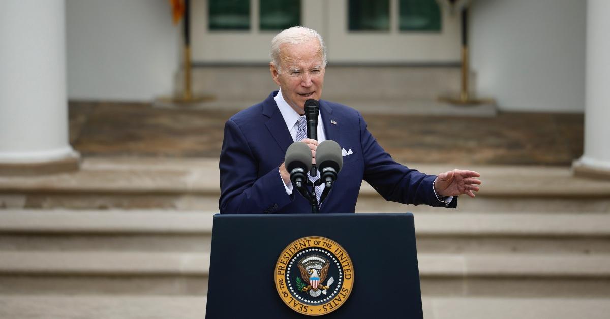 Joe Biden makes a speech for Small Business week in the Rose Garden at the White House.