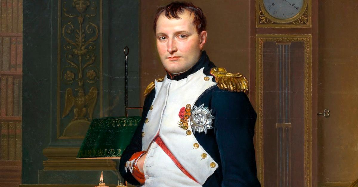 Napoleon Bonaparte hiding his hand in his waistcoat