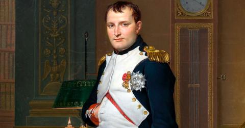 Napoleon Bonaparte hiding his hand in his waistcoat