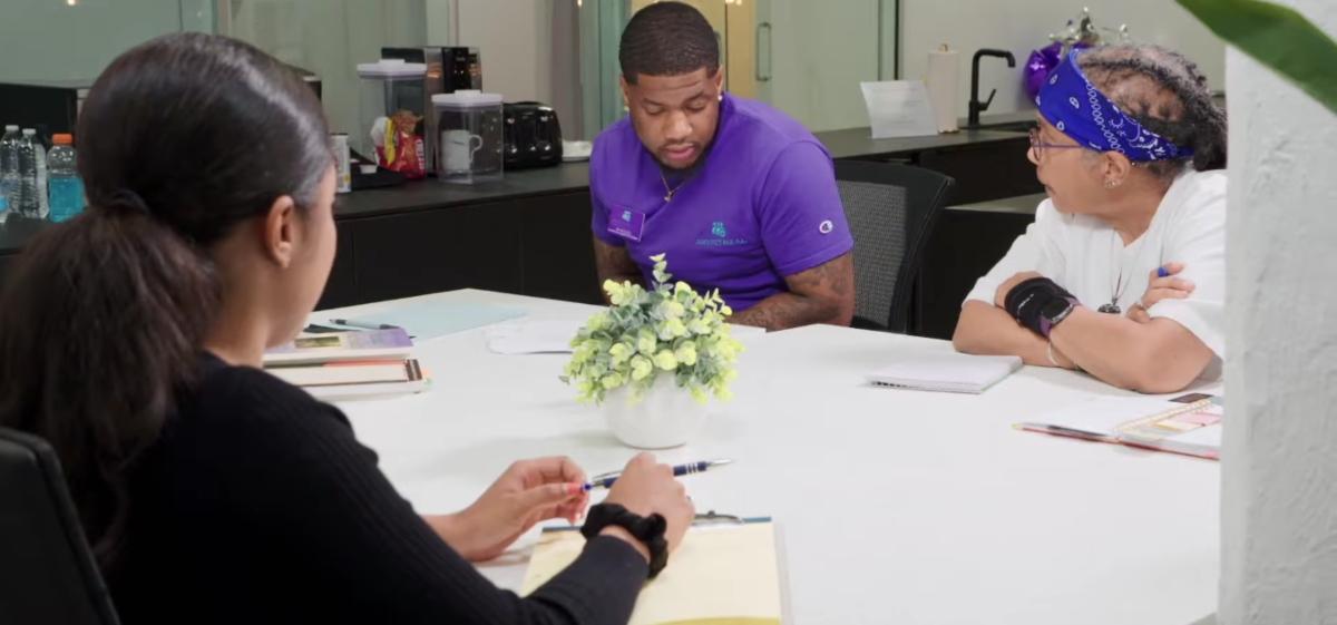 Troy in a meeting for Project Heal on Life After Lockup