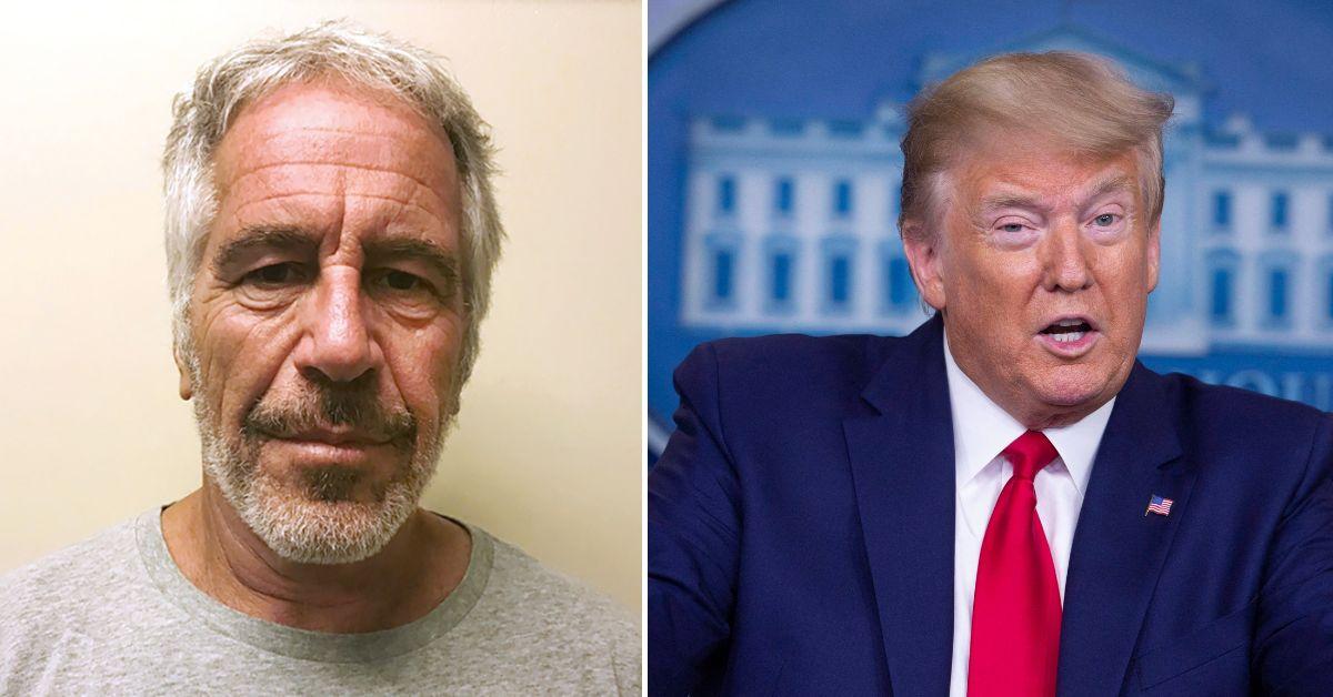 Trump and Epstein in side-by-side images. 