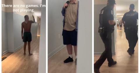 tiktok about strange man entering couple's apartment