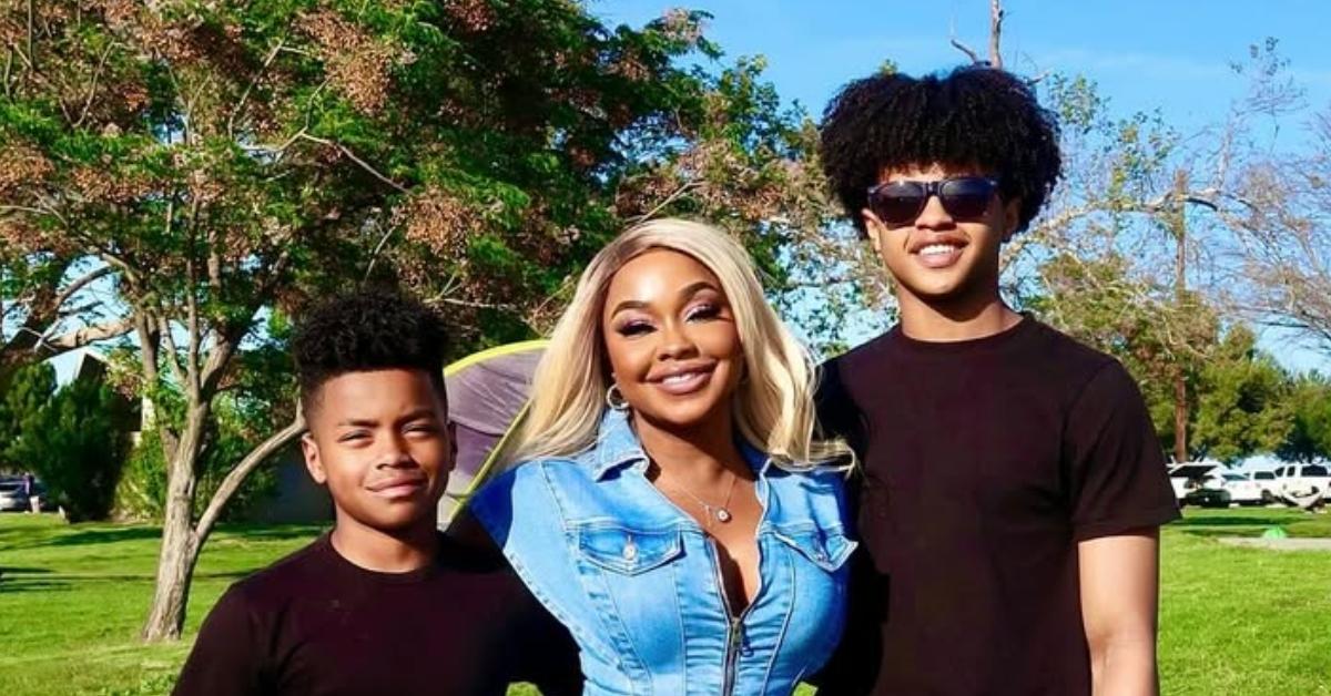 (l-r): Dylan Nida, Phaedra Parks, and Ayden Nida celebrating Easter