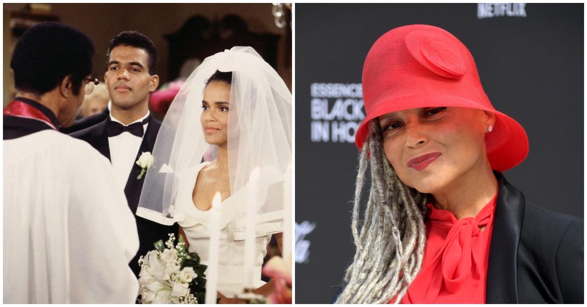 (l-r): Kristoff St. John and Victoria Rowell as Neil and Drucilla Winters on their wedding day on 'Young and the Restless'/Victoria Rowell on the red carpet 