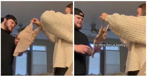 This husband also mistook his wife's SKIMS body suit for baby clothes.