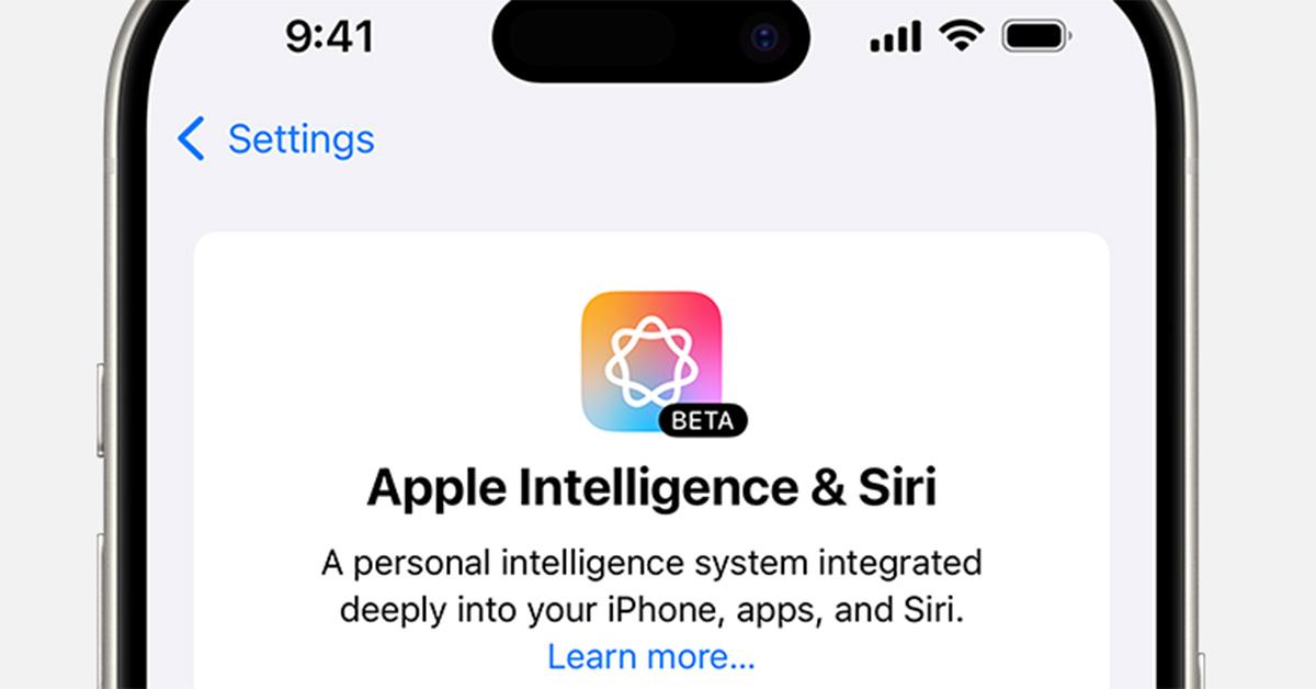 The Apple Intelligence & Siri menu on an iPhone. 