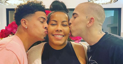 Michole McBroom with Austin and Landon