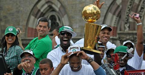 The Celtics celebrating following their 2008 championship.