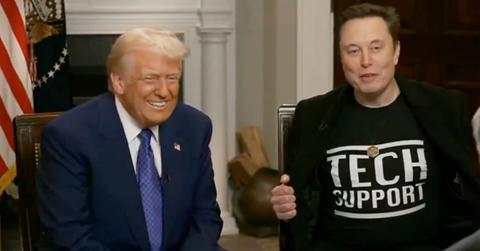 Donald Trump and Elon Musk in an interview together.