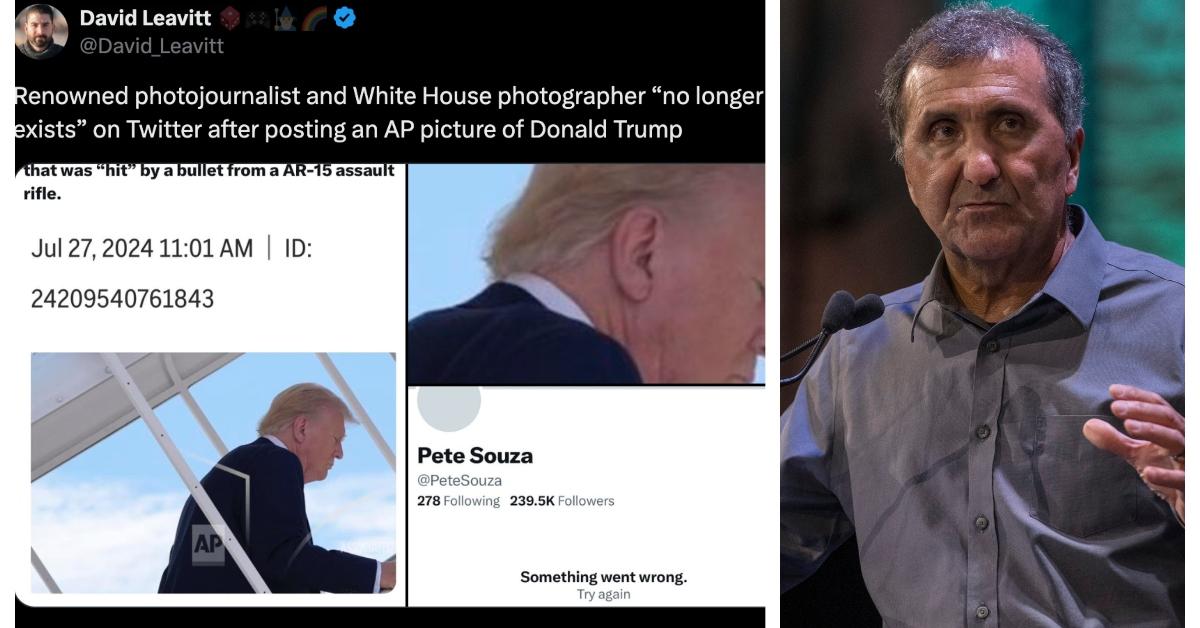 Tweet about Pete Souza's Twitter/X account being deactivated after his post about Trump's ear