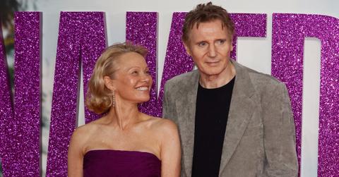 Pamela Anderson and Liam Neeson at 'The Naked Gun' premiere.