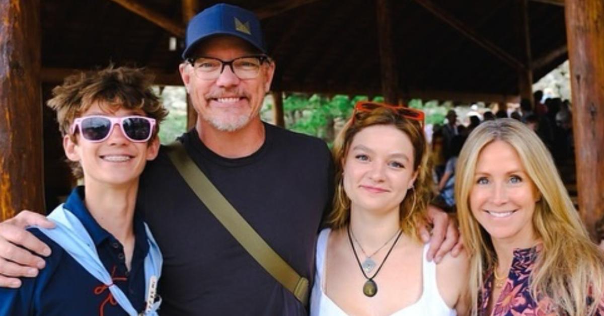 Matthew Lillard with his wife and kids in July 2024.