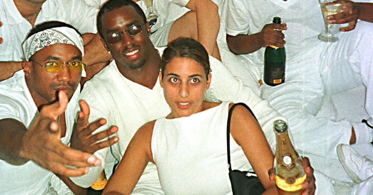 Diddy at one of his White Parties with Leonardo DiCaprio.