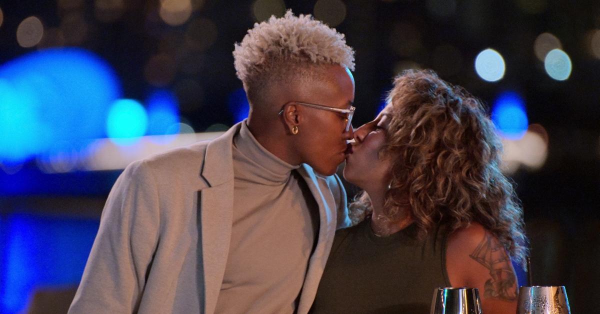 Mal and Yoly kiss at an outdoor party on 'The Ultimatum: Queer Love'