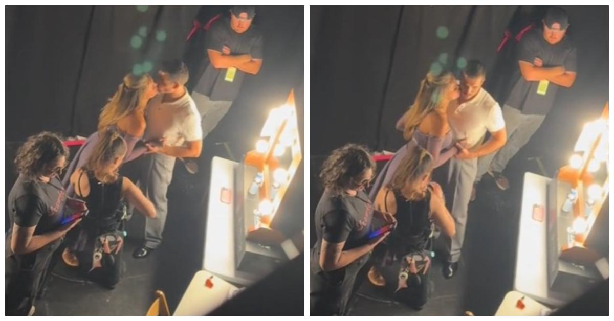  TikTok user @ashleysdiary7 shared an eight-second clip of Brooks and Gleb kissing backstage at 'DWTS.'