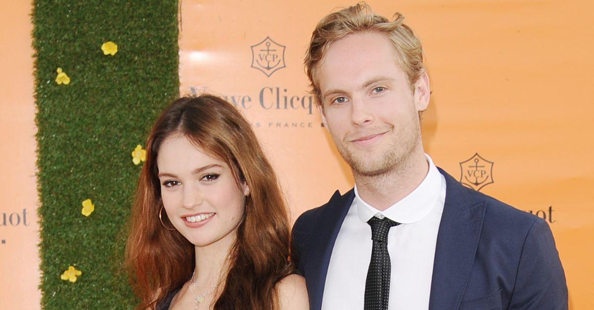 Lily James and Jack Fox attend the Veuve Clicquot Gold Cup Final at Cowdray Park Polo Club