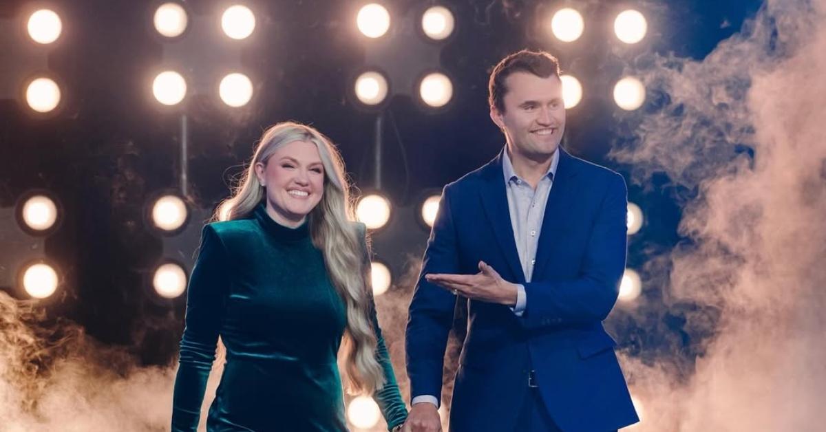 (l-r): Erika and Charlie Kirk at an event