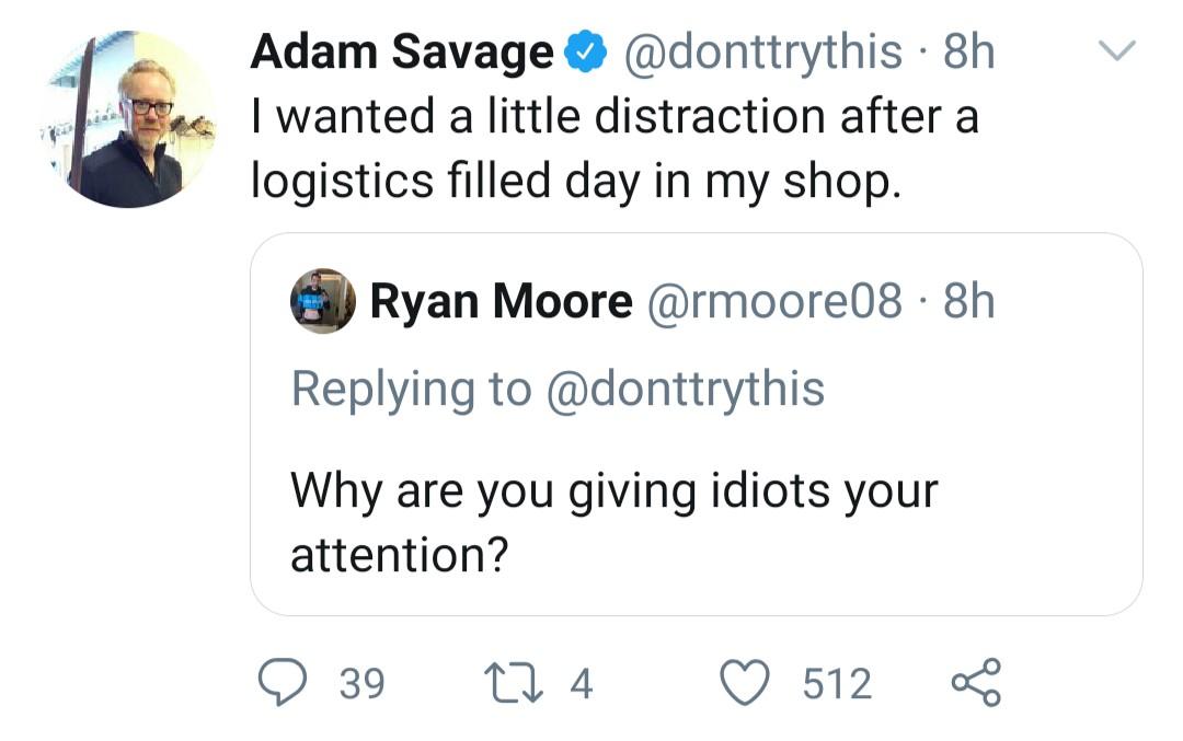 adam savage covid