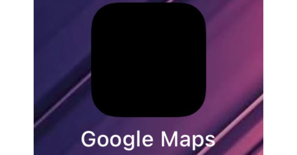 A screenshot of the black Google Maps icon. 