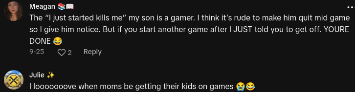 man tells child gamer listen to his mom