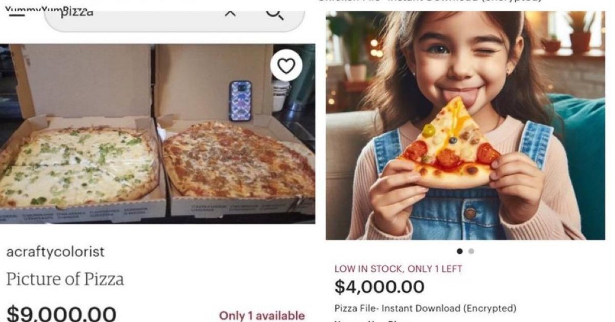 Strange pizza photos for sale on Etsy