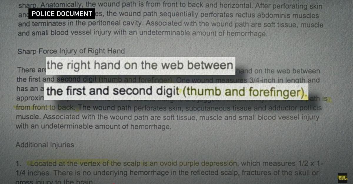 Excerpt from Jeff Gebhardt's autopsy report