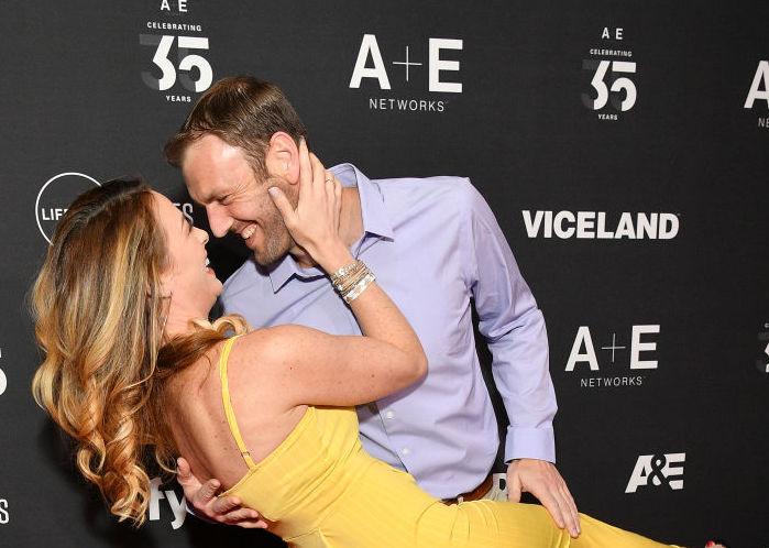 Jamie Otis and Doug Hehner at the 2019 A + E Networks Upfront.