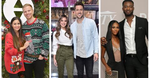 Sean and Catherine Lowe; JoJo Fletcher and Jordan Rodgers; Charity Lawson and Dotun Olubeko - Bachelor and Bachelorette couples who are still together