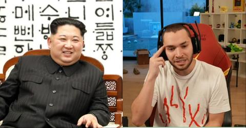 A collage showing Kim Jong Un and Adin Ross.