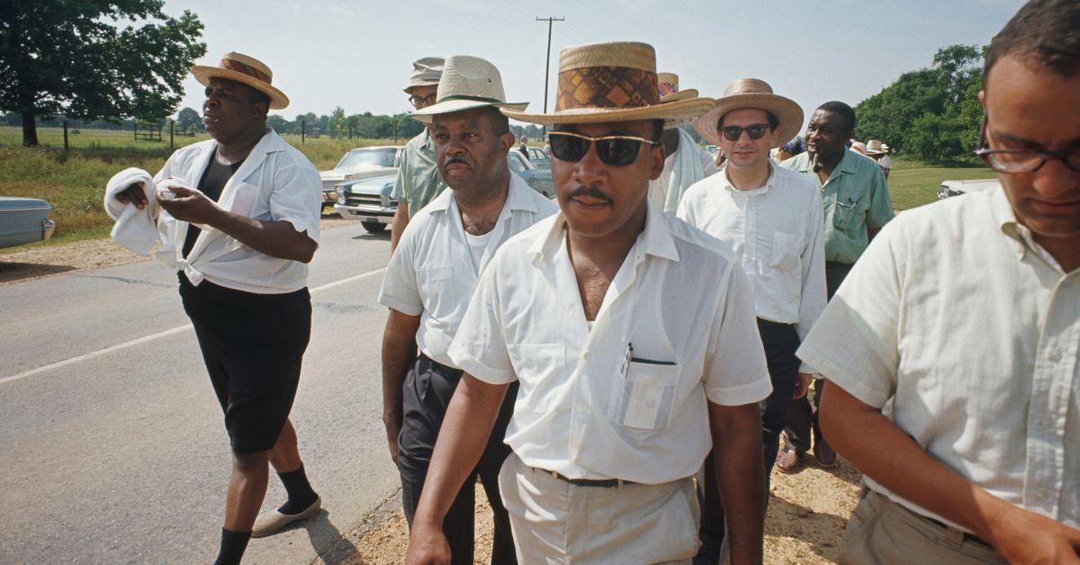 Martin Luther King leading a march in Jackson, Mississippi