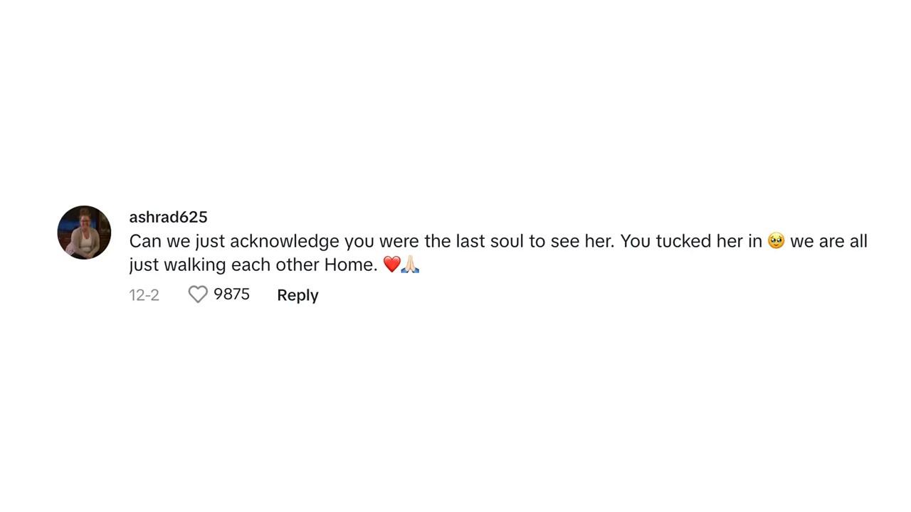 A commenter saying that Teddy was the last person to see the woman alive and she showed her love.