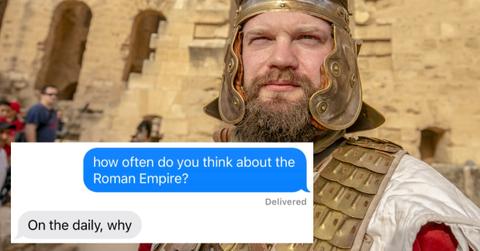 man dressed in roman empire era clothing