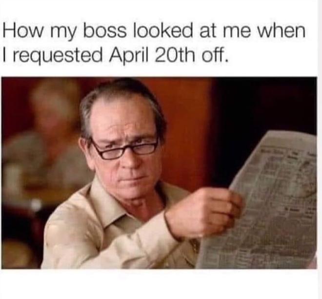 420 meme featuring actor Tommy Lee Jones.