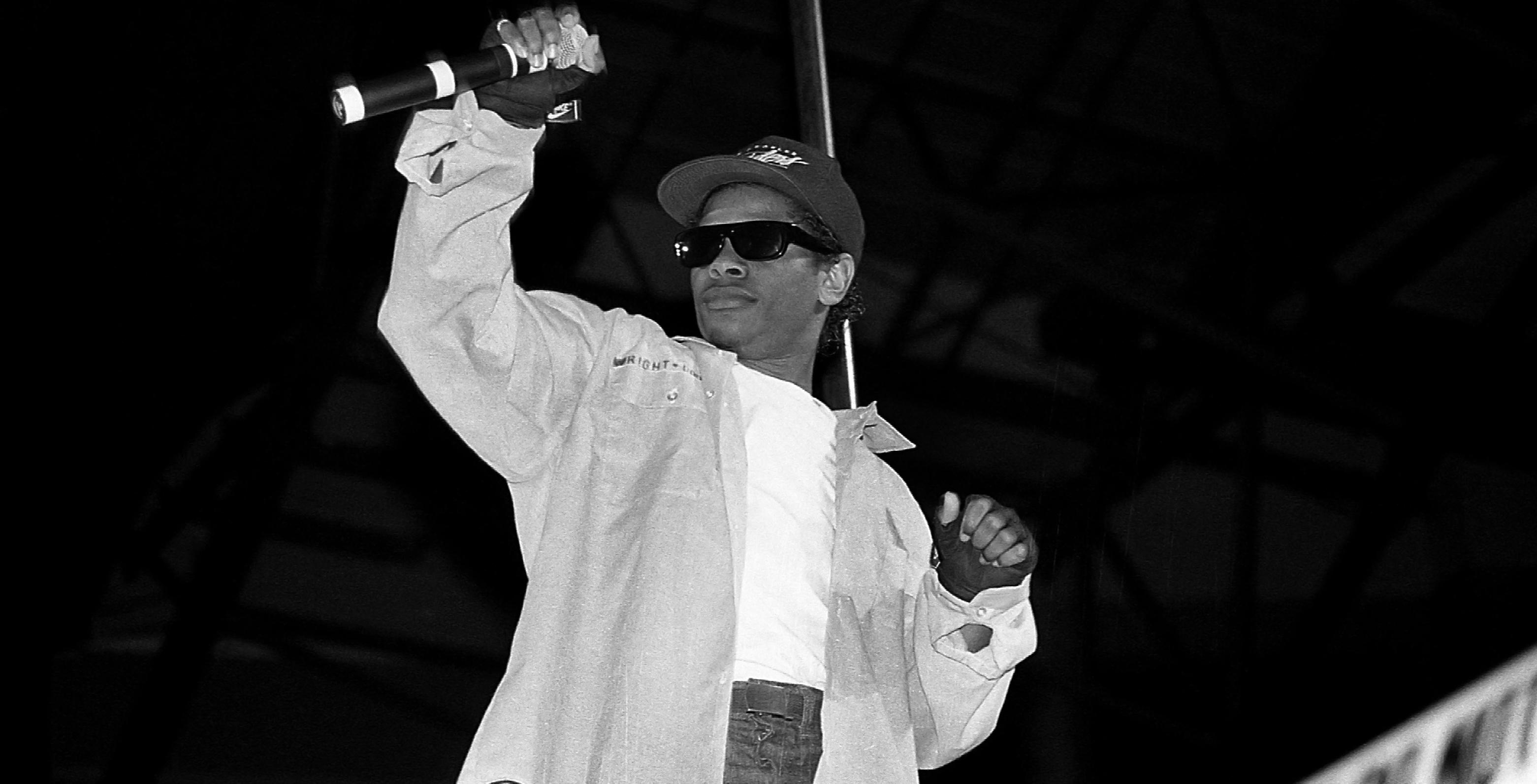 Eazy-E from N.W.A. performs during the 'Straight Outta Compton' tour