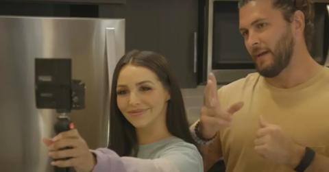 Scheana and Brock recording for their YouTube channel on 'Vanderpump Rules'.
