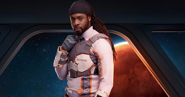Richard Sherman in his space suit on Stars on Mars