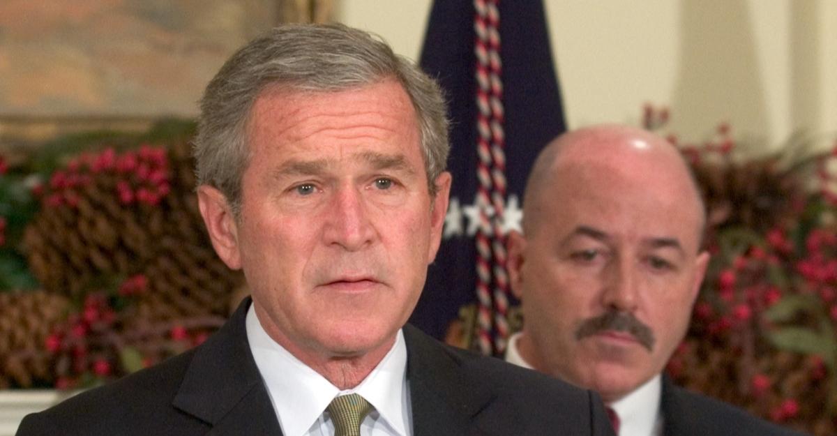 President George W. Bush at a press conference in 2004