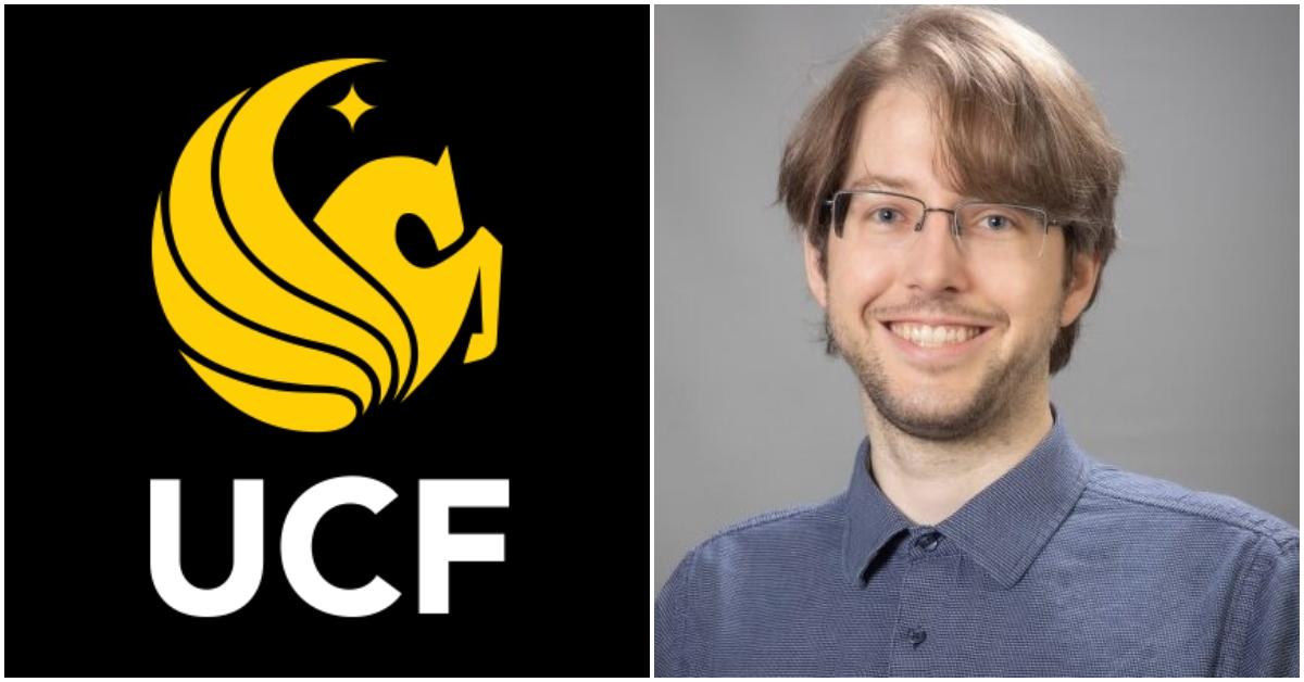 UCF logo along with a staff photo of Professor Travis Meade.