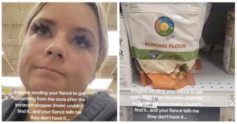 woman gets almond flour herself TikTok