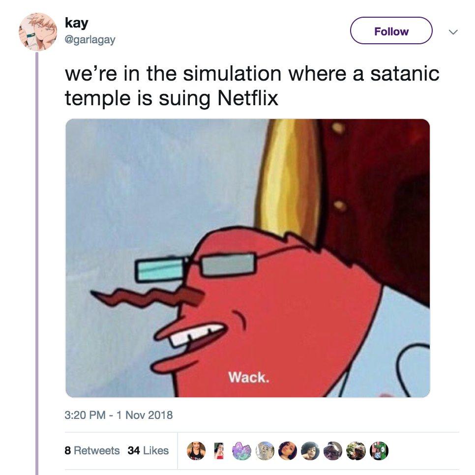 satanic temple sues netflix