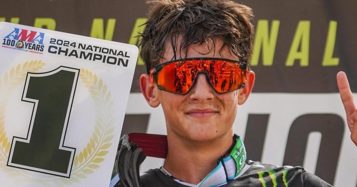 Aidan Zingg after a race