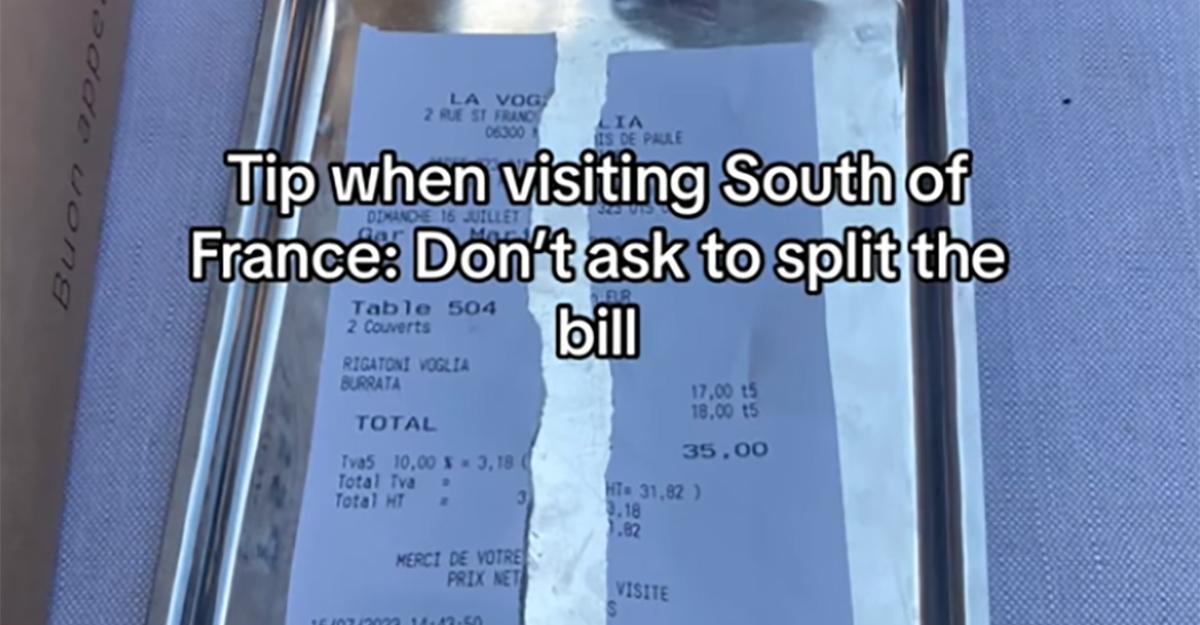 French restaurant split bill TikTok