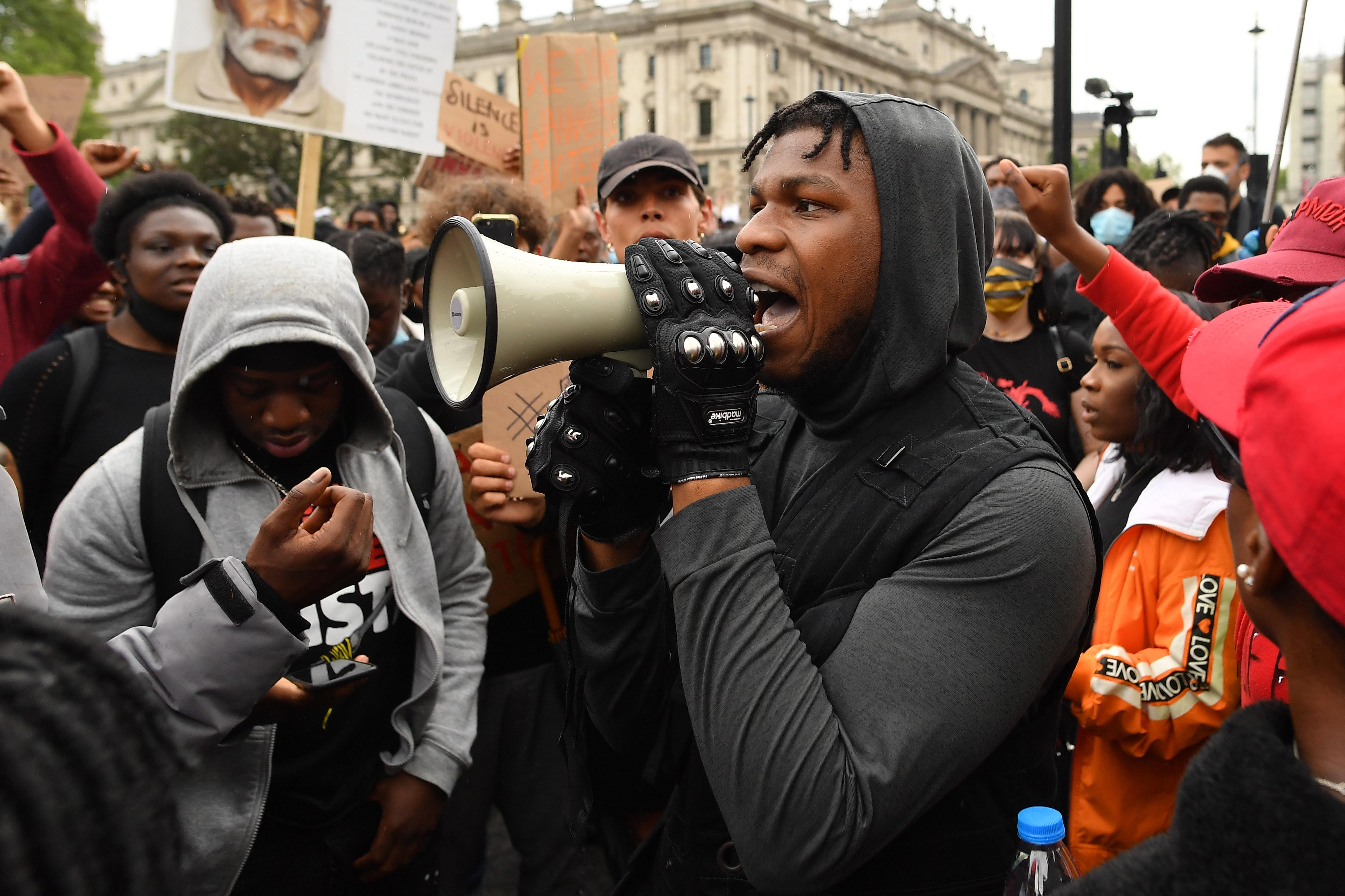 John Boyega protesting